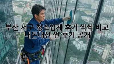 부산 서구 청소업체 후기 싹싹 비교! ✨ 내돈내산 찐 후기 공개