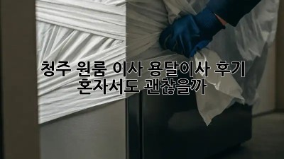 청주 원룸 이사, 용달이사 후기: 혼자서도 괜찮을까?